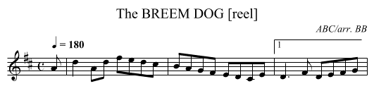 BREEM DOG [reel], The - staff notation