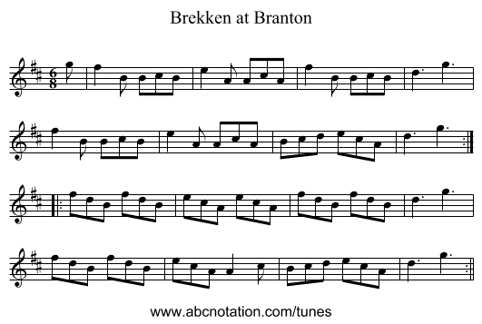 Brekken at Branton - staff notation