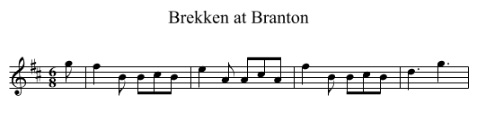 Brekken at Branton - staff notation