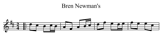Bren Newman's - staff notation