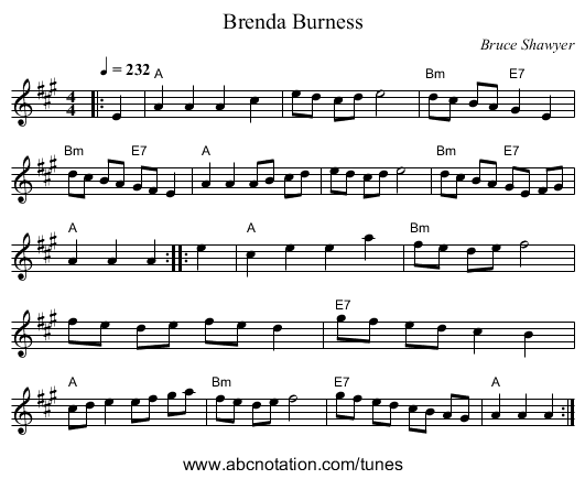 Brenda Burness - staff notation