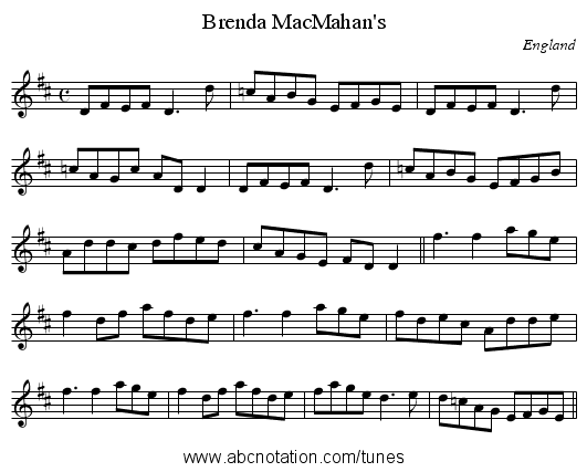 Brenda MacMahan's - staff notation