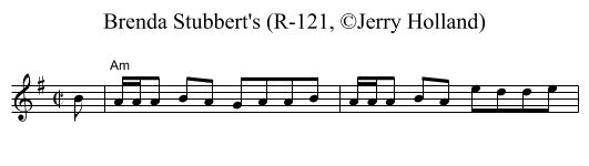Brenda Stubbert's (R-121, &copy;Jerry Holland) - staff notation