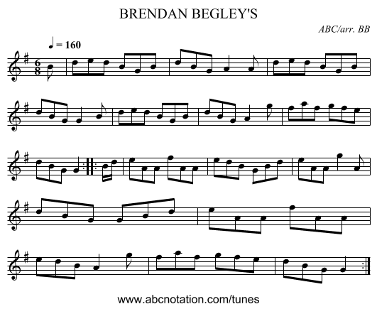 BRENDAN BEGLEY'S - staff notation