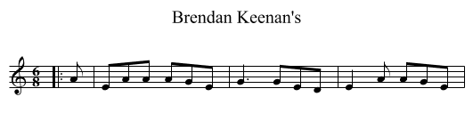 Brendan Keenan's - staff notation