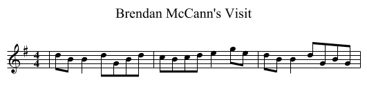 Brendan McCann's Visit - staff notation