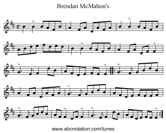 Brendan McMahon's - staff notation