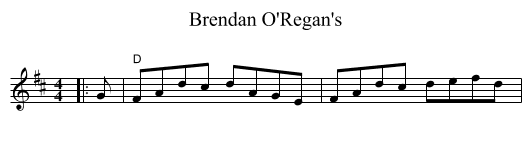 Brendan O'Regan's - staff notation