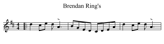 Brendan Ring's - staff notation
