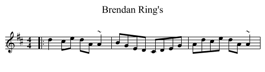 Brendan Ring's - staff notation