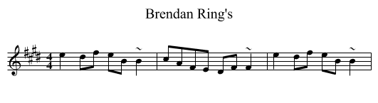 Brendan Ring's - staff notation