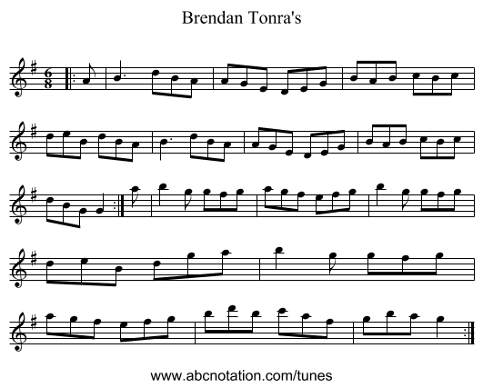 Brendan Tonra's - staff notation