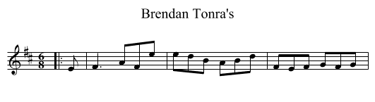 Brendan Tonra's - staff notation