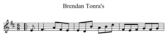 Brendan Tonra's - staff notation