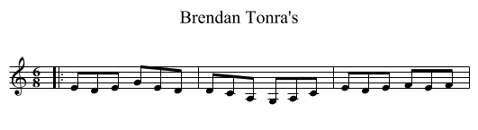 Brendan Tonra's - staff notation