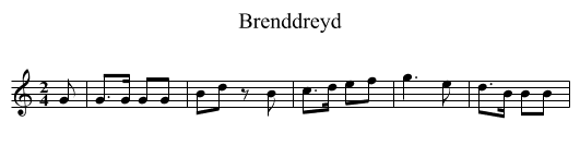 Brenddreyd - staff notation