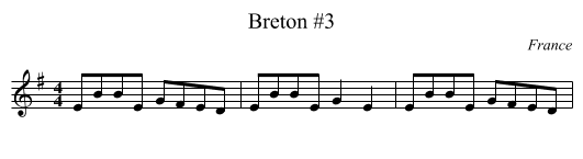 Breton #3 - staff notation