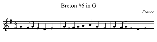 Breton #6 in G - staff notation