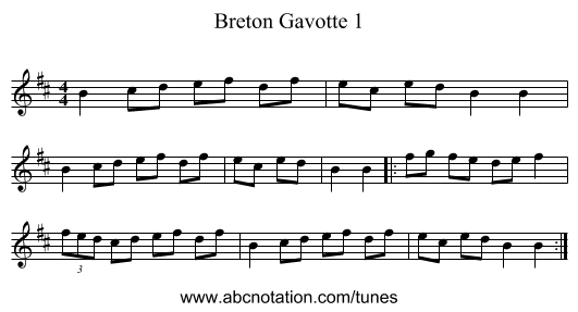 Breton Gavotte 1 - staff notation