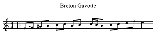 Breton Gavotte - staff notation