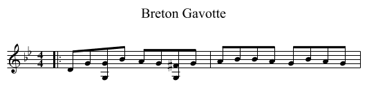 Breton Gavotte - staff notation