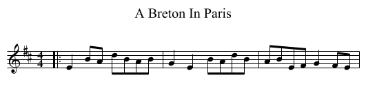 Breton In Paris, A  - staff notation