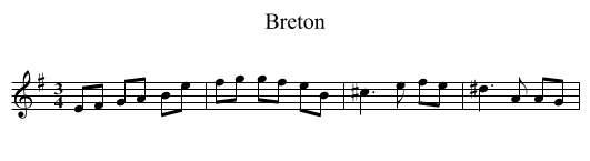Breton - staff notation