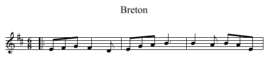 Breton - staff notation