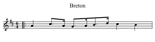 Breton - staff notation