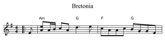 Bretonia - staff notation