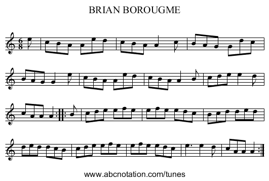 BRIAN BOROUGME - staff notation