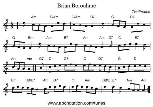 Brian Borouhme - staff notation
