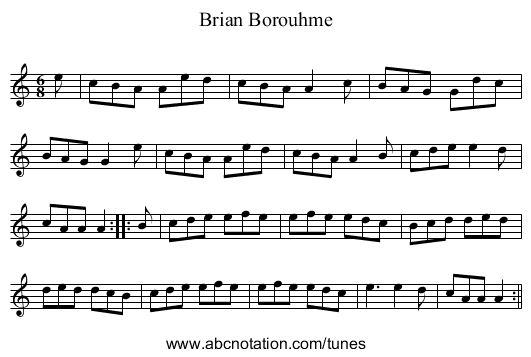 Brian Borouhme - staff notation