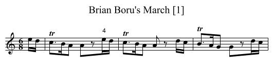 Brian Boru's March [1] - staff notation