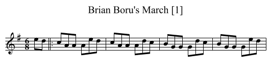 Brian Boru's March [1] - staff notation