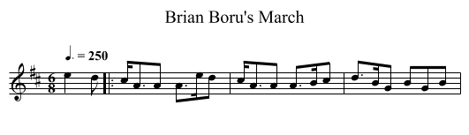 Brian Boru's March - staff notation