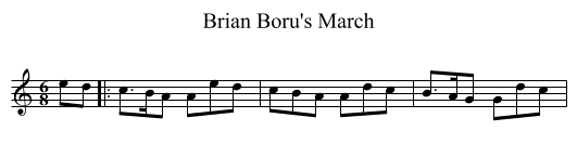 Brian Boru's March - staff notation