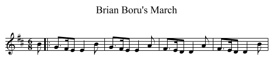 Brian Boru's March - staff notation