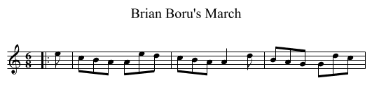 Brian Boru's March - staff notation