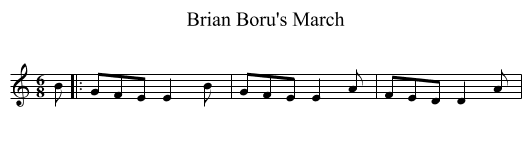 Brian Boru's March - staff notation