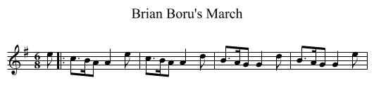 Brian Boru's March - staff notation