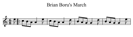 Brian Boru's March - staff notation