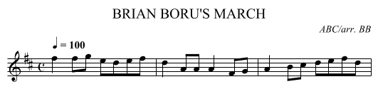 BRIAN BORU'S MARCH - staff notation