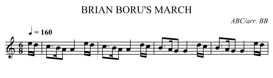 BRIAN BORU'S MARCH - staff notation