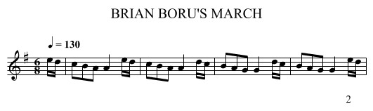 BRIAN BORU'S MARCH - staff notation