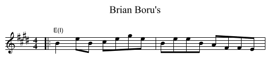 Brian Boru's - staff notation