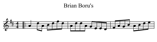 Brian Boru's - staff notation