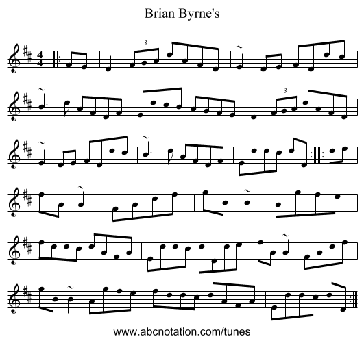 Brian Byrne's - staff notation