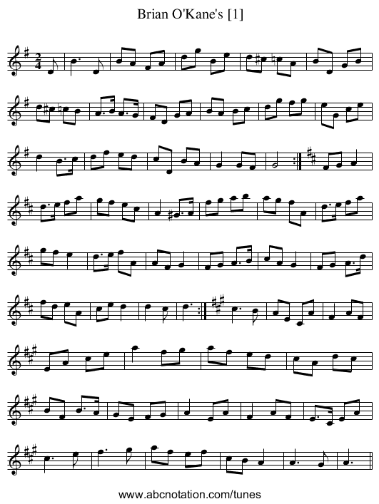 Brian O'Kane's [1] - staff notation