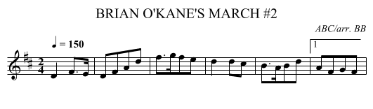 BRIAN O'KANE'S MARCH #2 - staff notation